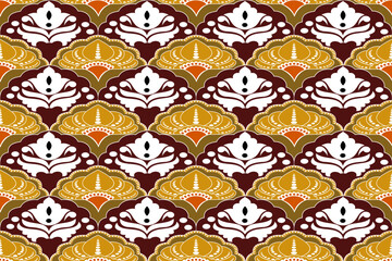 Pixel ethnic pattern, Vector embroidery pattern background, Geometric traditional triangle style, 