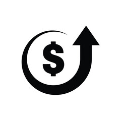 Dollar sign with upward arrow indicating financial growth