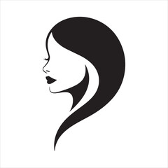 Woman Face Silhouette | Beauty Salon Logo | Female Hairstyle Vector