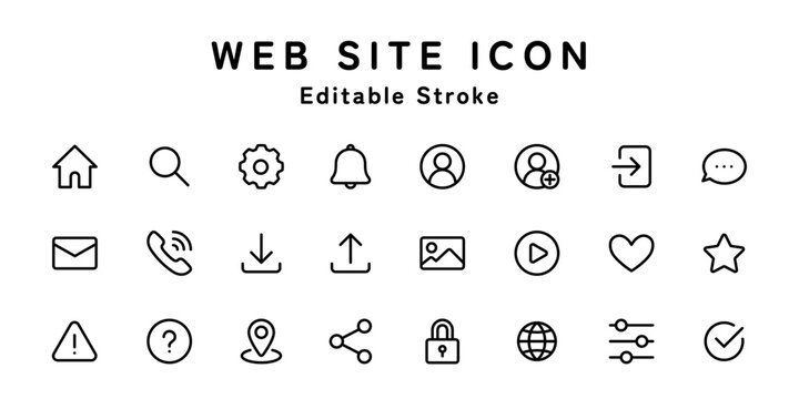 Web Siteアイコンセット（線幅変更可能）