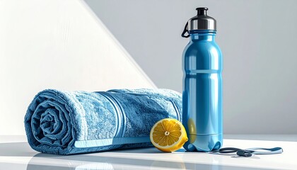 Clear plastic bottle of cold mineral water with fresh drops isolated on a white background