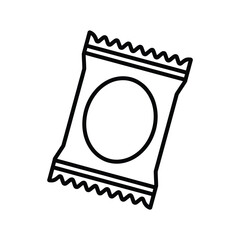 Simple line drawing of a wrapped candy