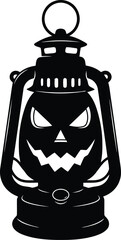 Spooky jack o lantern lantern silhouette for halloween decorations