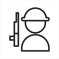 icon of a person wearing protective clothing wiping the glass