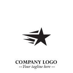 Obraz premium Minimalist Star Logo Symbol in Black on White Background – Modern Vector Shape for Branding & Design