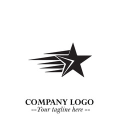 Obraz premium Minimalist Star Logo Symbol in Black on White Background – Modern Vector Shape for Branding & Design