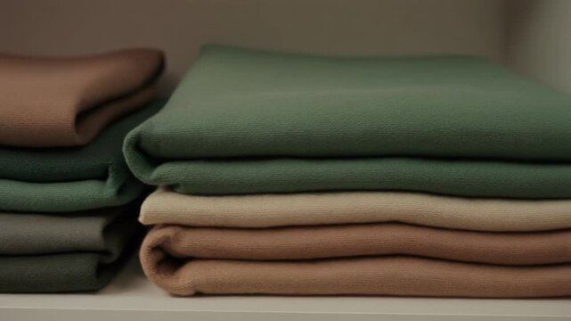 Stack of soft earthy tone fabrics