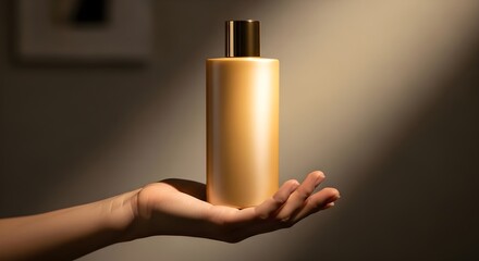 Luxury cosmetic product on hand skincare beauty