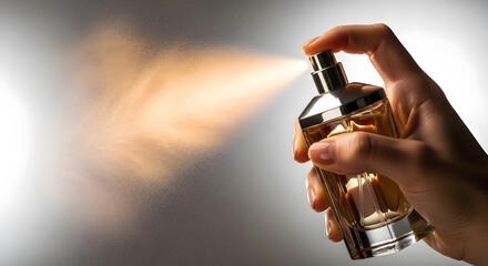 Spraying Luxury Perfume For Advertising Campaign