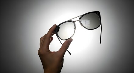 Hand holding designer sunglasses fashion product display