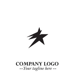 Obraz premium Minimalist Star Logo Symbol in Black on White Background – Modern Vector Shape for Branding & Design