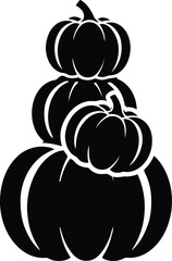 Stacked black silhouette pumpkins for autumn decoration