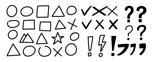 set of different handmade shapes