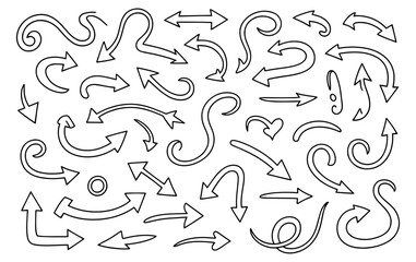 set of hand drawn arrows