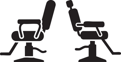 Salon chair Icons Set, barbershop chair vector.