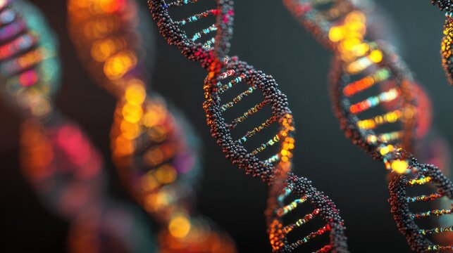 Transforming DNA Strands Into Binary Code Showcasing Genomic AI Revolution in a Vibrant Landscape