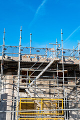 construction site with scaffolding