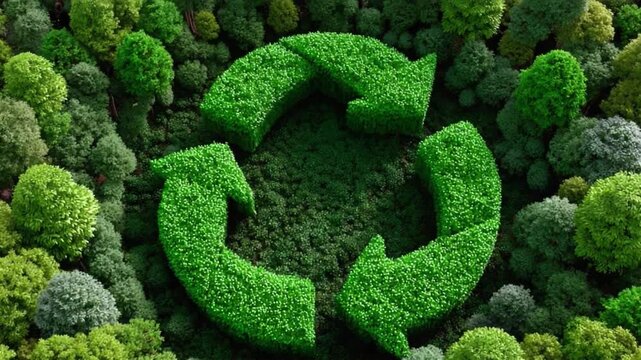 Eco-Friendly Harmony: A vibrant depiction of environmental consciousness, with the iconic recycle symbol. It conveys the concept of renewal, reuse, and the conservation of our precious planet. 