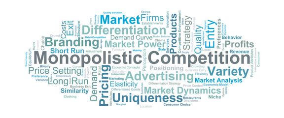 Monopolistic Competition Word Cloud. Core Terms on Differentiated Market Structures