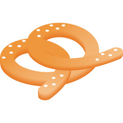 Isolated Baked Pretzel With White Salt Sprinkles On A Transparent Background Detailed Food Illustration