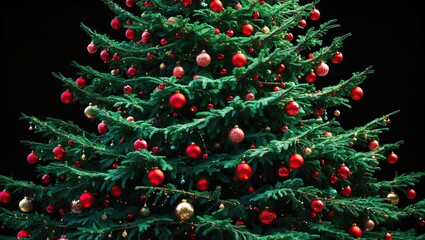 Tree in Glow: Red, Gold, Festive (AI-generated)