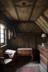 Old uninhabited wooden attic