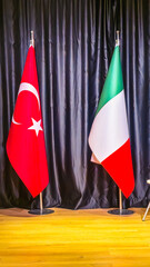 Turkey Italy Flags on Stage