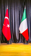 Turkey Italy Flags on Stage