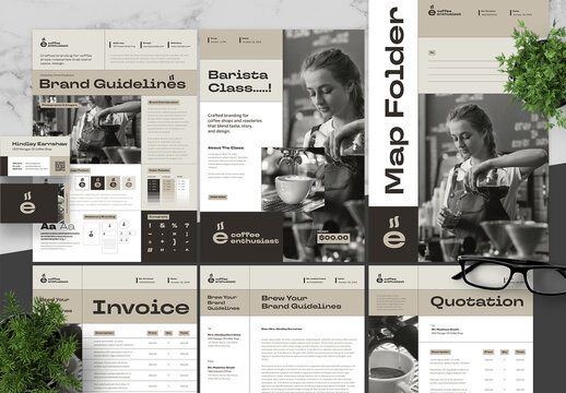 Beige And Black Brand Guidelines Coffee 