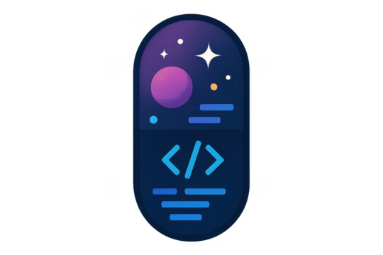 Coding planet universe digital space technology concept