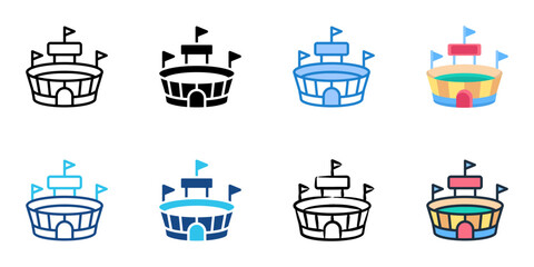 Stadium icon set multiple style collection 
