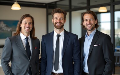 Successful business professionals standing in an office. High quality