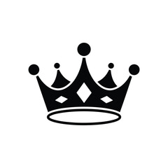 Simple black silhouette of a royal crown icon