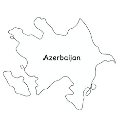 Azerbaijan continuous line map. line art of Azerbaijan map. single outline vector illustration