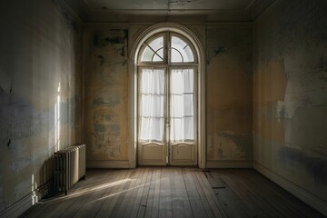 Empty room of an abandoned and old house