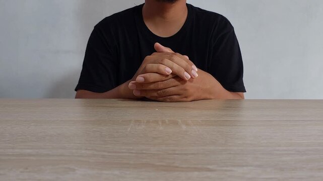 Man Hand Gesture Asking Question or Presenting an Idea