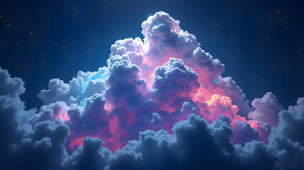 Dramatic Pink and Purple Cumulus Clouds