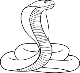 Cobra snake vector outline illustration