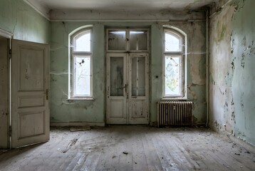 Empty room of an abandoned and old house