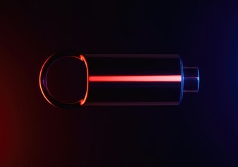 Abstract representation of a completely drained power source, showing an absolute energy blank. Zero residual power left in the system ,minimal ,futuristic ,limit