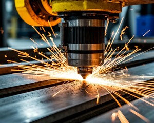 Laser cutting of sheet metal with sparks