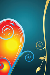 Abstract Design with Spirals and Swirls on Dark Gradient Background Perfect for Modern Art and Creative Projects with Bold Colors