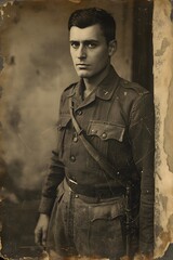 Old portrait of a militiaman