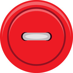 Red Circular Button With A White Horizontal Slot In The Center On A Transparent Background Minimalist Icon Representation