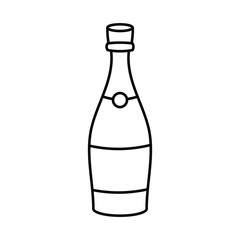 A black and white bottle of champagne