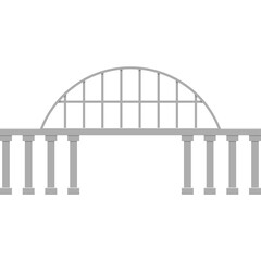 Simple Arch Bridge With Stone Pillars On A White Background Isolated Graphic Design