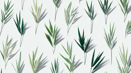 Fototapeta premium ryegrass. Slender ryegrass blade textures in various green shades, minimalist botanical composition. gardening catalogs, home-decor guides, designed for home decor and floral branding.
