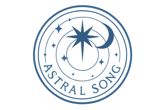 Astral song celestial star and moon logo