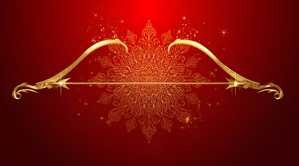 digital artwork featuring a golden bow
