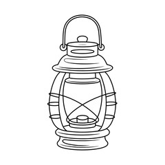 A black and white lantern coloring page 